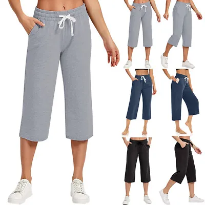 $9.89 • Buy 3/4 Yoga Pants Women's Capri Pant Sport Leggings Fitness Gym High Waist Trouser