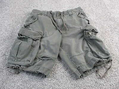 Mossimo Supply Co Cargo Shorts Mens 32 Green Camo Loose Baggy Distressed Grunge • $16.04