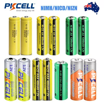 Lot AA / AAA Rechargeable Battery NI-MH NICD NIZN 1.2V Recharge Batteries AU • $16.95