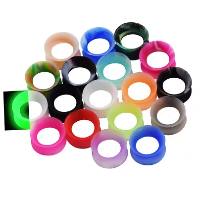 $2.99 • Buy 1 Pair Thin Flexible Silicone Ear Gauges Tunnels Plugs Ear Skin Earskin Earlets