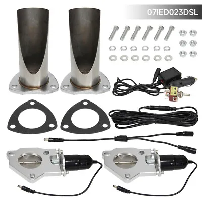 Dual 2.5  Electric Stainless Exhaust Cutout Cut Pipe With Switch Control Kit • $203.50