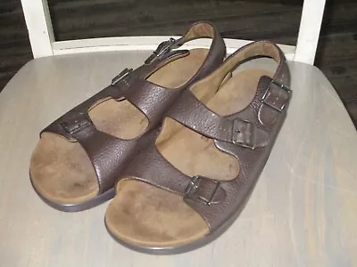 SAS Tripad Comfort Bravo Heel Strap Brown Leather Buckle Sandal Shoes Mens 12M • $59.99