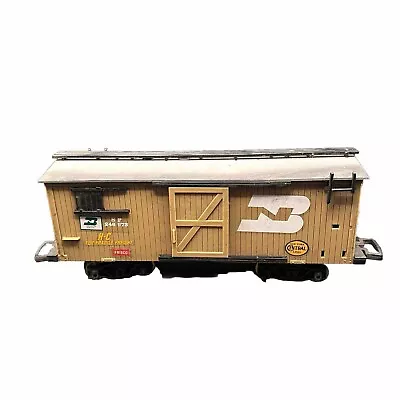 NEW BRIGHT Burlington Northern Box Car G Scale Gold Rush Express Train Brown 10” • $12.99