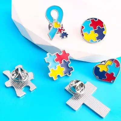 PinMart's Autism Awarness Multi Color Puzzle Piece Enamel Lapel Pin、 • $2.40