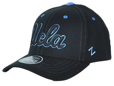 Ucla Bruins Ncaa Black On Black Stretch Zephyr Cap Hat Adult Flex-fit Nwt! • $24.95