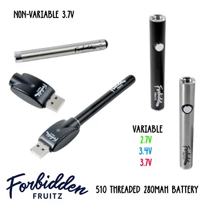 510 Threaded Battery 280mAh Variable And Non Variable Voltage Options UK Seller • £9.95