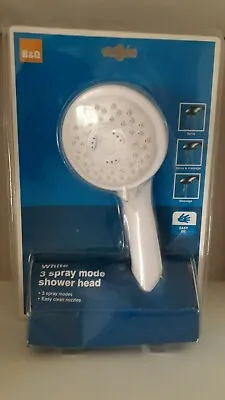 B&Q 3 Spray Mode Shower Head - White • £7