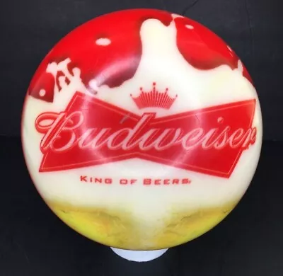 Brunswick Bowling Ball Budweiser King Of Beer USBC Viz-A-Ball 12.3lb Drilled Vtg • $157.50