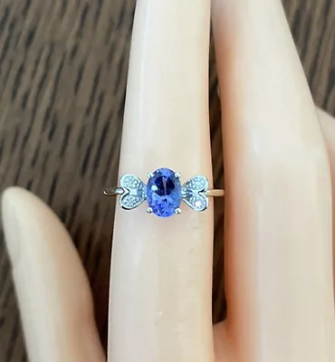 £130 • Buy 9ct Yellow Gold 0.75ct Sapphire & Diamond Flower Cluster Ring, UK Size M