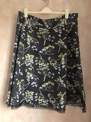 LAURA ASHLEY SKIRT UK 20  FLORAL COTTON/ELASTANE FULLY LINED With Glitter • £14.95