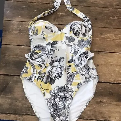 JETS Swimming Costume Size 10 Floral New Very Pretty Next Day Dispatch 50s Pinup • £1.91