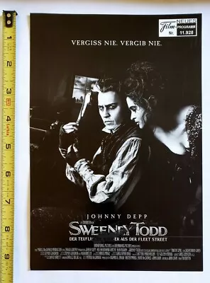 Vintage Johnny Depp Movie Promo Program #2 - Sweeny Todd Tim Burton Musical Film • $5