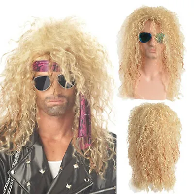 Mens Wig Long Natural Halloween Fancy Wig Men Party Male Hair Wig+Wig Cap • £19.19