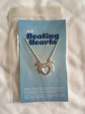 £2 • Buy Peta Beating Hearts Bunny Rabbit Heart Pendant Necklace Animal Rights Costume