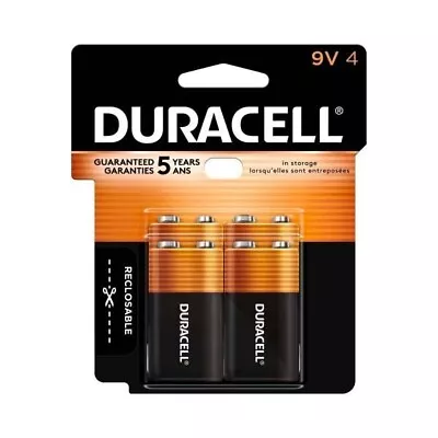 ( 4 Pack ) Duracell CopperTop  9 Volt  Alkaline Batteries Exp. March 2026 • $9.99