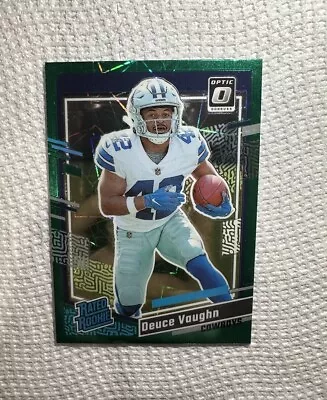 2023 Donruss Deuce Vaughn #324 Rated Rookie Optic Green Velocity Dallas Cowboys • $10