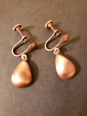 Vintage Copper Screw Back Earrings • $6.15