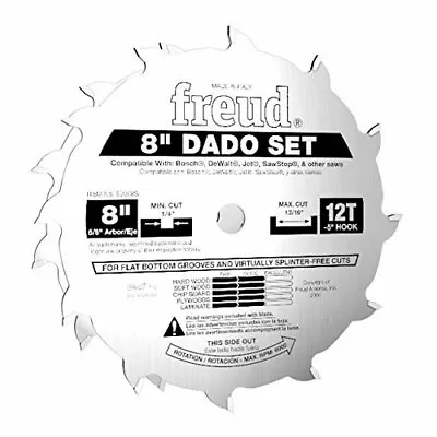 Freud SD208 TiCo HI-Density Carbide Crosscutting Blend 8  Pro Dado Saw Blade • $137.46