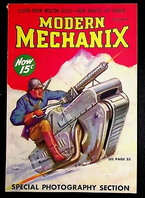 Modern Mechanix Magazine February 1938 Harley Davidson Ad Tractor Cycle • $8.95