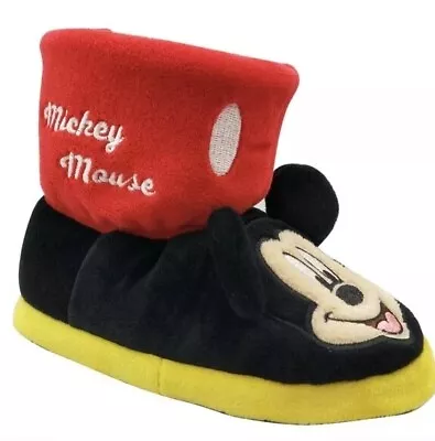 New Toddler Mickey Mouse Boot Slippers Size 9-10 Disney Boys Hard Sole • $13.08