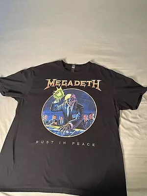 Megadeth Rust In Peace Black Unisex T-Shirt Short Sleeve Size XL 100% Cotton • $13.50