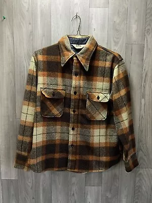 Vintage Montgomery Ward Tartan Plaid Jacket Shirt Coat Wool Shacket Mens • $34.99