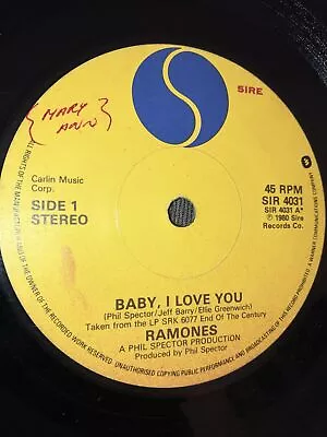 7” Single Ramones ‘Baby I Love You’ • £1.99