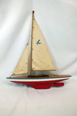 Vtg Siefert Sailboat 21  Mast - 20 1/2  Long Toy Sail Boat Germany Pond Yacht • $76
