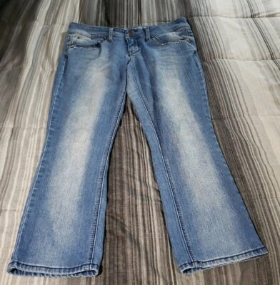 $20 • Buy Hydraulic Women Jeans 11/12 Lola Curvy Crop Capri Stretch Med Wash 32x24