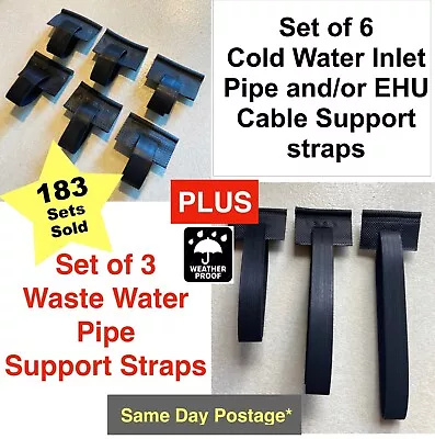 Caravan Waste Pipe  3 Straps & 6 Inlet Water Hose Support Straps *FREE POSTAGE* • £11.50