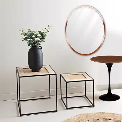 Set Of 2 Modern Cane Nest Tables Nesting Tables Square Coffee Table End Table • £29.90
