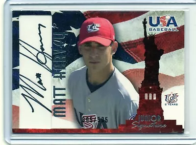 2007 Upper Deck USA Baseball MATT HARVEY Autograph RC 005/595 Auto • $35