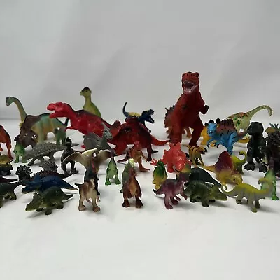 Lot Of Vintage Dinosaur Toys Figures Mini Large 60+ T-Rex Raptor Triceratops + • $26.99