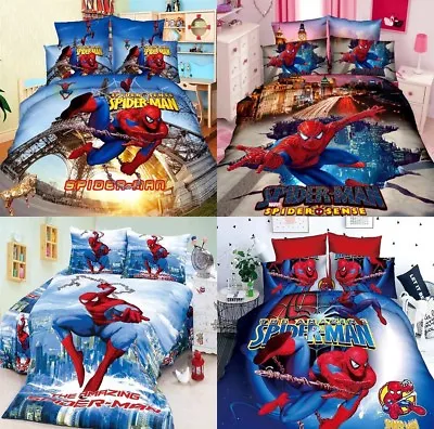 Kids New Bedding Set Marvel's Spider Man Duvet Blanket Comforter Pillow Case • £48.20