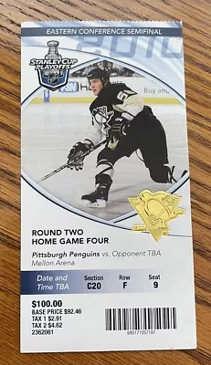 NHL Pittsburgh Penguins 2010 Playoff Ticket Last Game Civic Mellon Arena 5/12/10 • $74.99