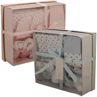 Baby Shower Gift Hamper Set Box 7 Pc Starter Pack Pink Blue Lemon White 0-3 Star • £13.95