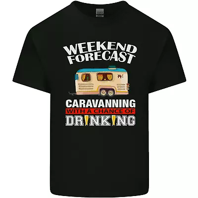 Caravan Weekend Forecast Caravanning Mens Cotton T-Shirt Tee Top • £8.75