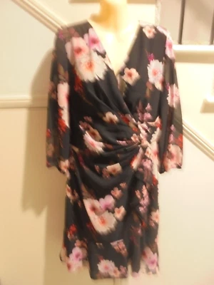 $34.99 • Buy JACQUI E NWOT SIZE 12 Black Floral Chiffon Lined SPECIAL OCCASION DRESS