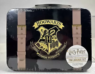 New Harry Potter Hogwarts Tin Case Journal Notebook Click Pen Eraser • $14.99