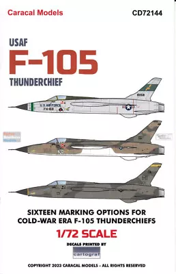 CARCD72144 1:72 Caracal Models Decals - F-105B F-105D Thunderchief USAF • $21.49