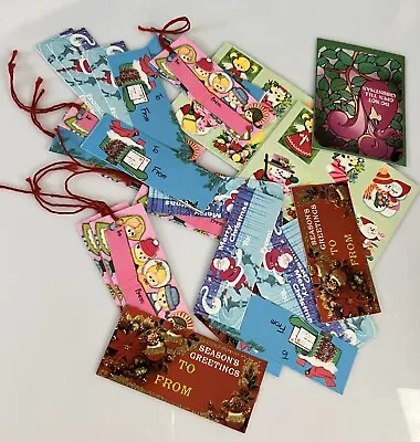 Small Lot 22 Vintage Christmas Gift Tags Stickers Craft Scrapbook Or Use • $10