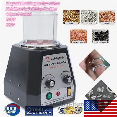 Magnetic Tumbler Jewelry Polisher Machine Finisher 100mm 4 Speed Time Control • $153