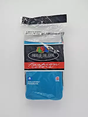 1989 FRUIT OF THE LOOM FASHION COLORS 3 Pack Mens L Vintage Briefs Underwear • $99.99