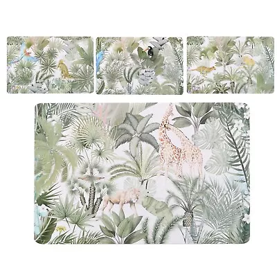 Tropical Design Placemats Set Of 4 Trees Nature Birds Dining Table Animals Zoo • £7.99