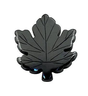 Vintage Metallic Charcoal Gray Etched Canadian Maple Leaf Lapel Pin Brooch EUC • $7.84