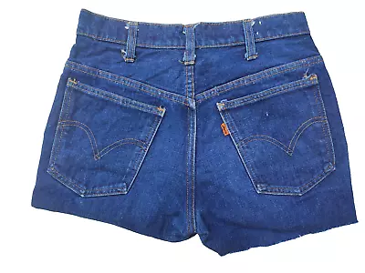 Levis Denim Vintage Shorts Hotpants Zip Fly Mid Waist Cut-Off Jeans Levi W27 • £10.95