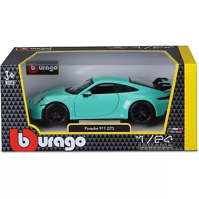 Bburago 1:24 Porsche 911 Gt3 Diecast Light Green 18-21104 • $26