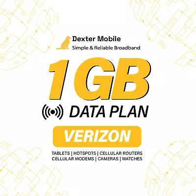 1GB Data Plan On Verizon Network With SIM | Tablet | Hotspot | Router & More • $12