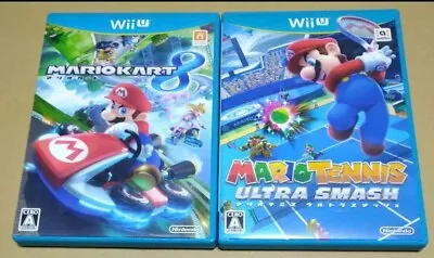 Mario Tennis Ultra Smash & Mario Kart 8 Set Nintendo Wii U Japanese Ver Tested • $64.64