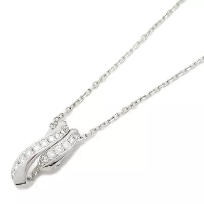 MIKIMOTO #16 Diamond Necklace Jewelry K18WG White Gold Diamond Ladies • $1562.14